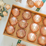 8cm Champagne Gold Round Ball With Sequin Ball Christmas Ball Ornament Collection - Image 2