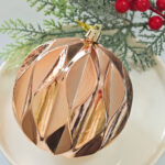 10cm Champagne Gold Sequin Christmas Ball Ornament Collection - Image 3