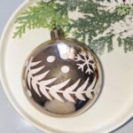 8cm Champagne Gold Paiting Classic Christmas Ball Ornament Collection - 图片 3