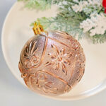 8cm Champagne Gold Water-drop Flower Christmas Ball Ornament Collection - Image 4
