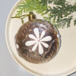 8cm Champagne Gold Paiting Classic Christmas Ball Ornament Collection - 图片 4