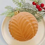 10cm Champagne Gold Classic Flocking Christmas Ball Ornament Collection Box - 图片 5