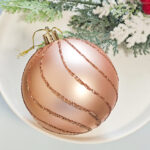 8cm Champagne Gold Round Ball With Sequin Ball Christmas Ball Ornament Collection - Image 6