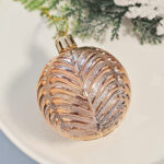 6cm Champagne Gold Claissic Christmas Ball Ornament Collection - Image 6