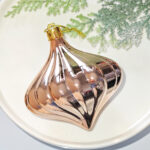 8cm Champagne Gold Round Ball With Sequin Ball Christmas Ball Ornament Collection - Image 7