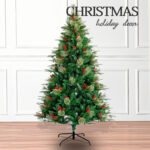 Artificial Christmas Tree with PE+PVC Pine Needles, Pine Cones, and Berries