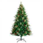 Artificial Christmas Tree with PE+PVC Pine Needles, Pine Cones, and Berries - Image 4