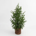 Artificial Christmas Tree in a Wicker Basket - Image 4