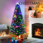 Artificial Christmas trees, LED lights, and fiber optics