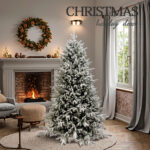 White PE+PVC Mixed Artificial White Flocked Christmas Tree
