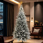 White PE+PVC Mixed Artificial White Flocked Christmas Tree - Image 2