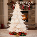 Artificial white Christmas tree with Colorful lights