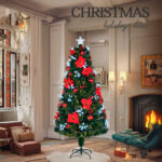 Berry and Red flower Christmas Fiber Optic Tree