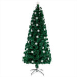 Artificial Christmas Tree with Multicolored Fiber Optic Lights & Snowflakes - Image 4