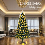 Golden Pine Needle Fiber-Optic Christmas Tree