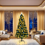 Golden Pine Needle Fiber-Optic Christmas Tree - Image 2