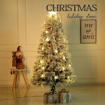Fiber-optic flocked Christmas tree