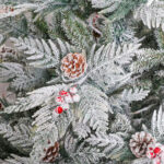 Flocked Christmas Tree with PEPVC Mixed Pinecones and Red Berries - Image 3