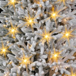 Flocked PE Artificial Christmas Tree with Warm White Lights - Image 3
