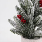 Flocked tabletop Christmas tree with berries - Image 3