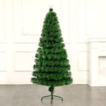 Green artificial Christmas tree with warm white fiber-optic lights - Image 4