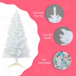 Lighted Artificial White Christmas Tree - Image 2