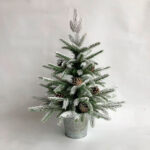 PE Flocked Christmas Tree with Vintage Metal Bucket Base - Image 3