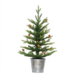 PE Flocked Christmas Tree with Vintage Metal Bucket Base - Image 4