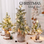 PE Flocked Warm White Christmas Tree with Lights