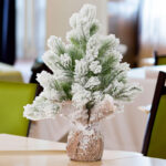 PE Flocked Warm White Christmas Tree with Lights - Image 5