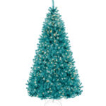 Pre-lit Peacock Blue PVC Christmas Tree - 图片 3
