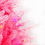 Pink Artificial PE Christmas Tree with LED Lights - Image 2