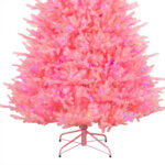 Pink Artificial PE Christmas Tree with LED Lights - Image 3