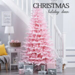 Pink Artificial PVC&PE Christmas Tree with LED Lights