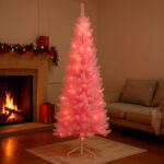 Pink Christmas Tree Slim Pencil Christmas Tree - Image 2