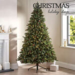 Prelit PE&PVC Artficial Christmas Tree With Pinecones