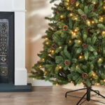 Prelit PE&PVC Artficial Christmas Tree With Pinecones - 图片 3