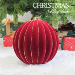 12cm/15cm/20cm Red Flocking Pumpkin paiting Christmas Ball Ornament