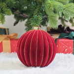 12cm/15cm/20cm Red Flocking Pumpkin paiting Christmas Ball Ornament - Image 5