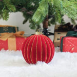 12cm/15cm/20cm Red Flocking Pumpkin paiting Christmas Ball Ornament - Image 6