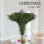 Upside-Down Artificial Christmas Tree with Warm White LED Lights