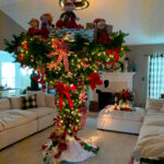 Upside-Down Artificial Christmas Tree with Warm White LED Lights - Image 3