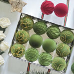 6cm Fresh Green Paiting Flocking Christmas Ball Ornament - Image 2