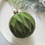 6cm Fresh Green Paiting Flocking Christmas Ball Ornament - Image 3