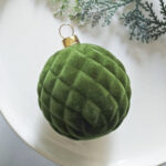 6cm Fresh Green Paiting Flocking Christmas Ball Ornament - Image 5