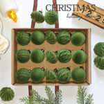 4cm Fresh Green Flocking Christmas Ball Ornament