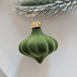 4cm Fresh Green Flocking Christmas Ball Ornament - Image 3