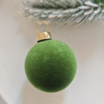 4cm Fresh Green Flocking Christmas Ball Ornament - Image 4