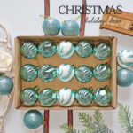 4cm Lake-blue Christmas Ball Ornamnets