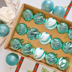 4cm Lake-blue Christmas Ball Ornamnets - Image 2